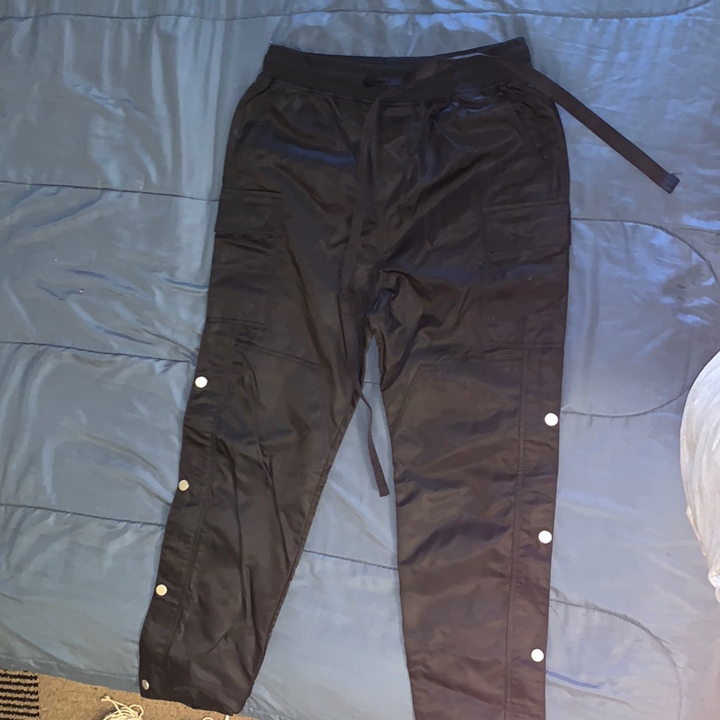 Black Side Button Pants